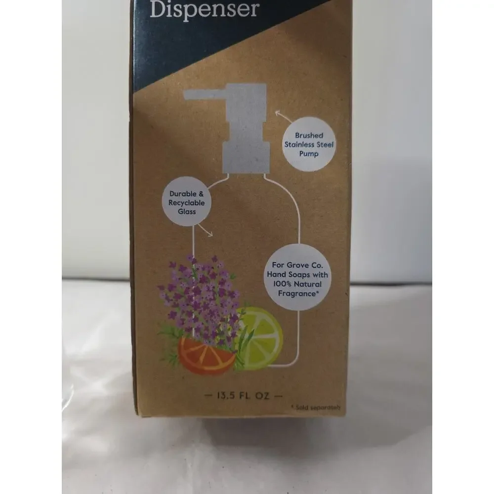 Grove Co Glass hand soap bottle / dispenser - NIB
